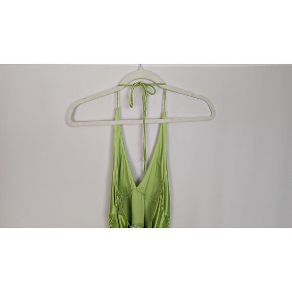 Vintage Y2K 90s City Triangles M Halter Mini Dress Draped Layered Ruched Event - Picture 6 of 12